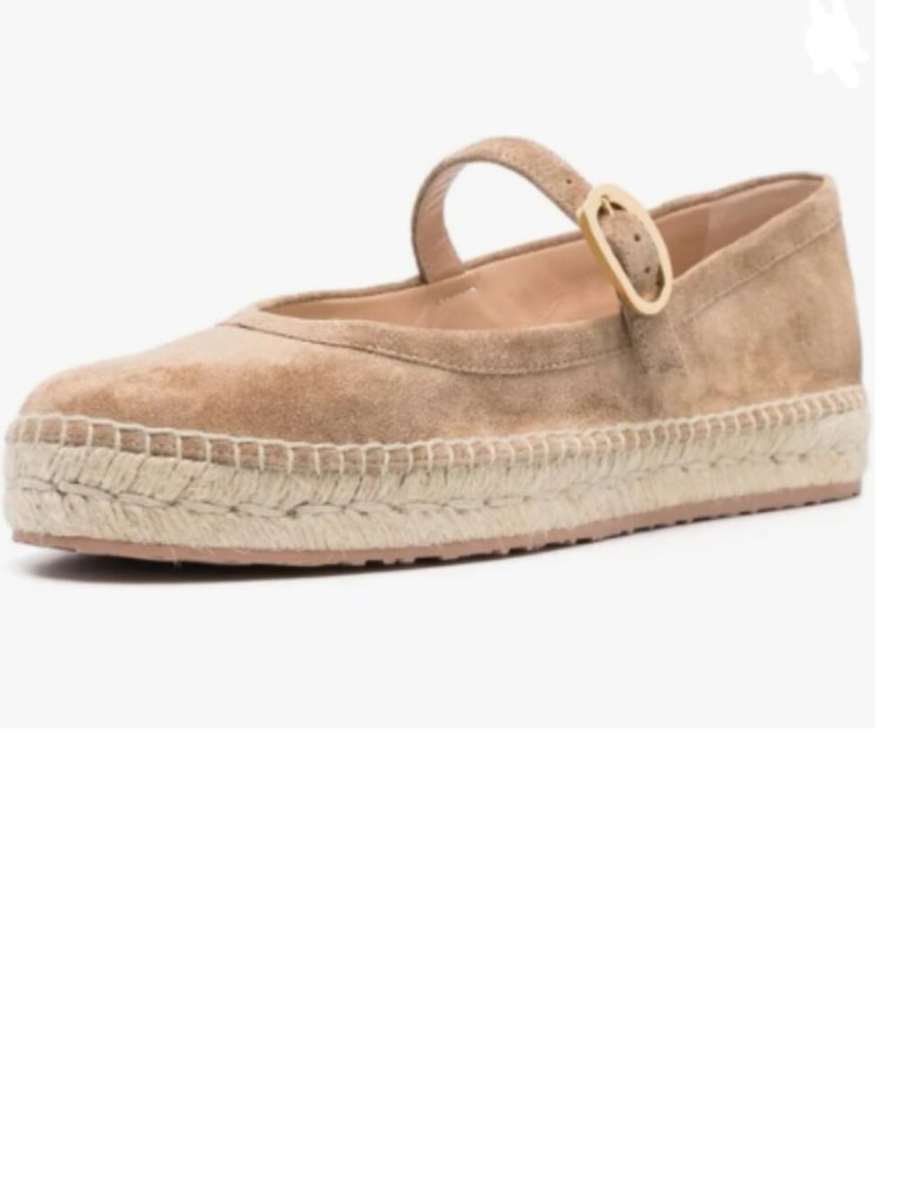 FSJ Desert Sand Espadrilles Mary Jane Round Toe Platform Buckle Strap Suede Pump